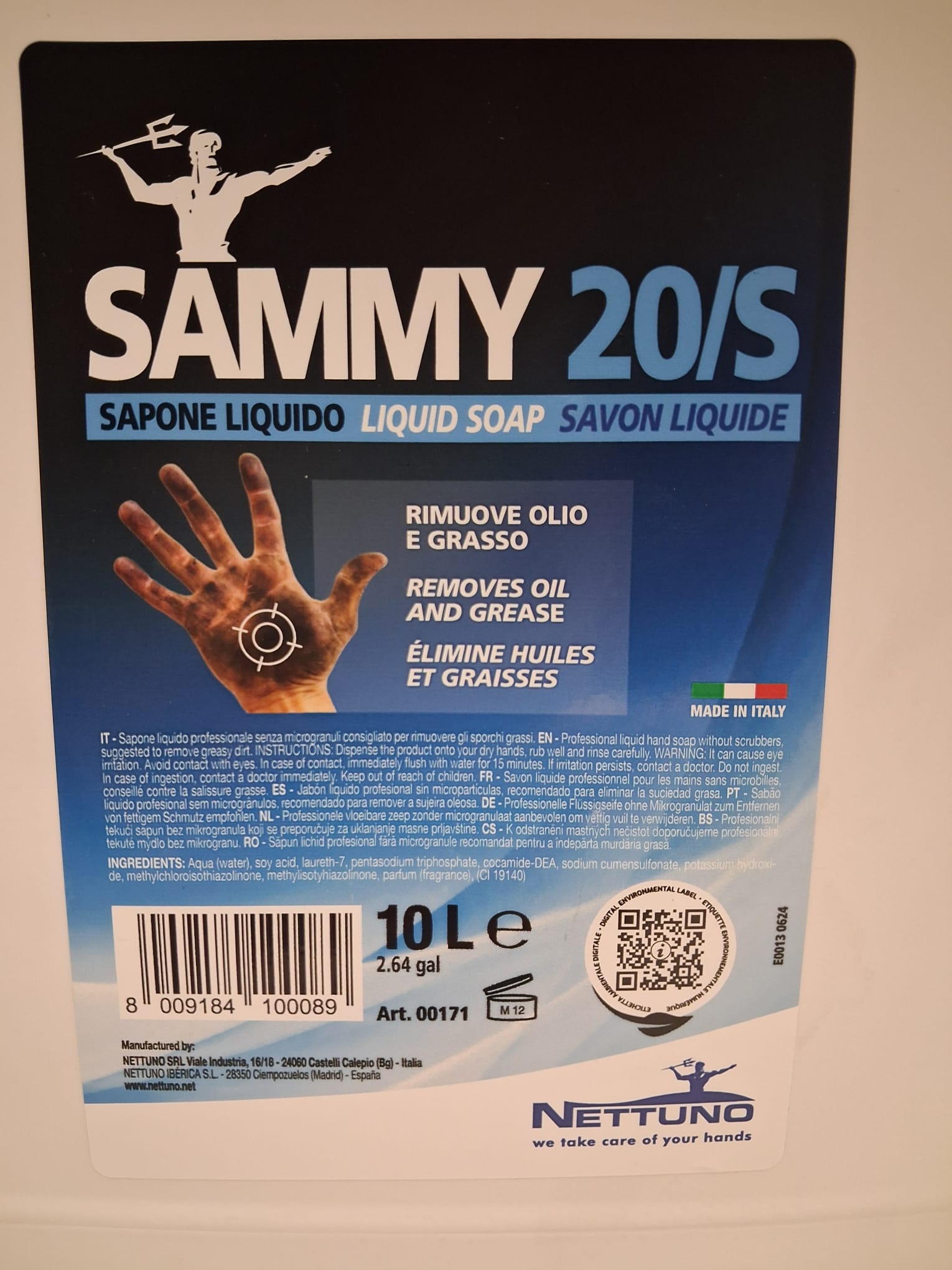 SAMMY 20/S lavamani liquido tanica lt.10 - immagine 3
